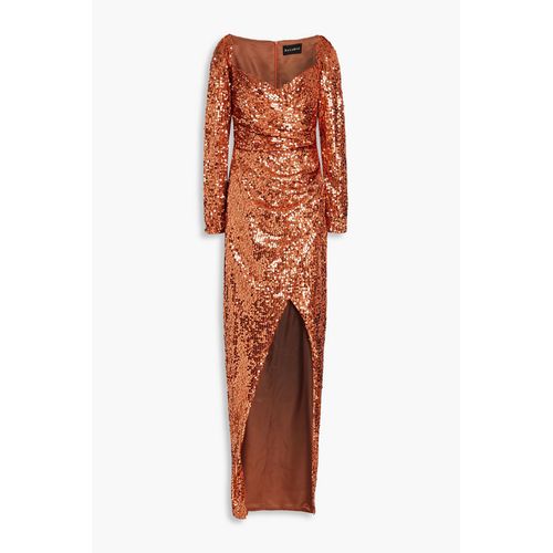 rasario gold dress Satin and velvet draped maxi dress 38 (FR) / Yellow main image 1