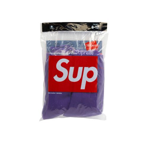 Supreme X Hanes Crew Socks (Pack Of 4) Pink for Men