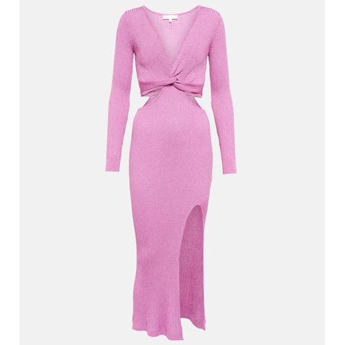 LoveShackFancy Talitha Cutout Plissé-Crepe Halterneck Maxi Dress