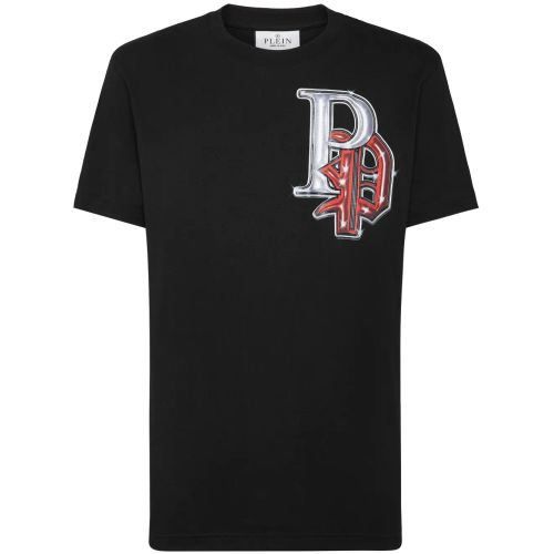 Philipp Plein Bulldogs-Print Cotton T-Shirt Black for Men