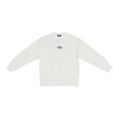 Balenciaga BB Paris Icon Large Fit Sweater Off White/Black for Men