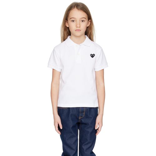 COMME Des GARÇONS PLAY Kids White Heart Patch T-Shirt for Kids