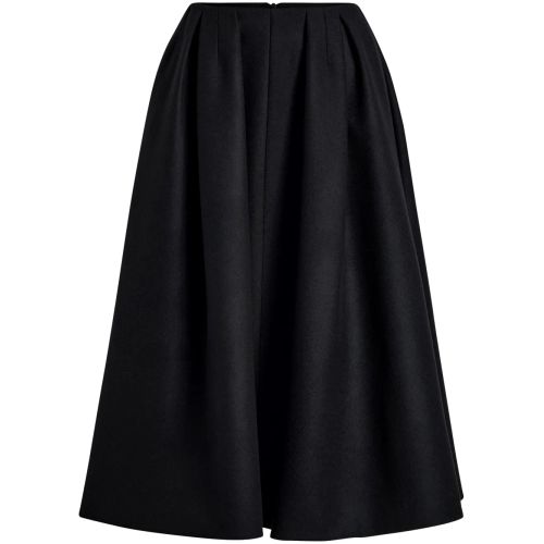 Patou Pleated Midi Skirt Black for Women