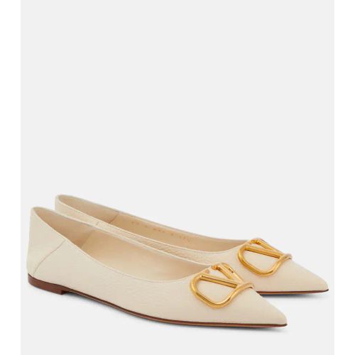 Valentino Garavani VLogo Signature Leather Ballet Flats for Women