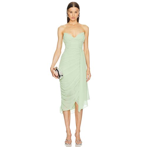 sage green bodycon maxi dress Amelia Sage Green Ruched Midi Dress with Mock Neck
