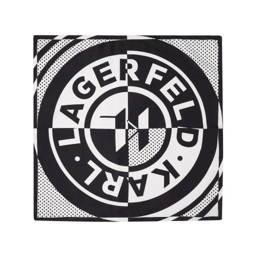 Karl Lagerfeld K/Circle Silk Scarf Black for Women
