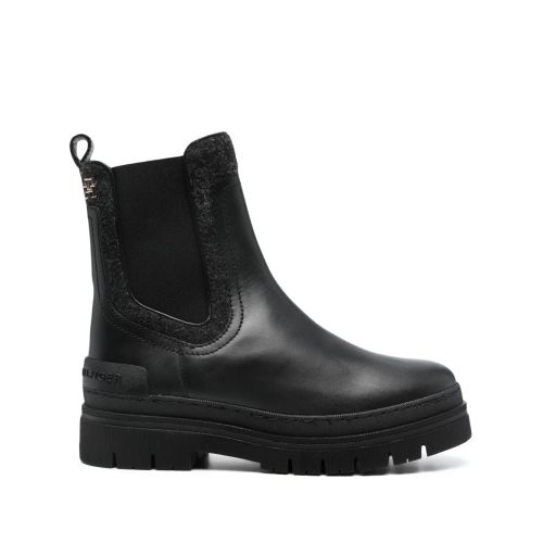 Tommy Hilfiger Suede Chelsea Boots Black for Women