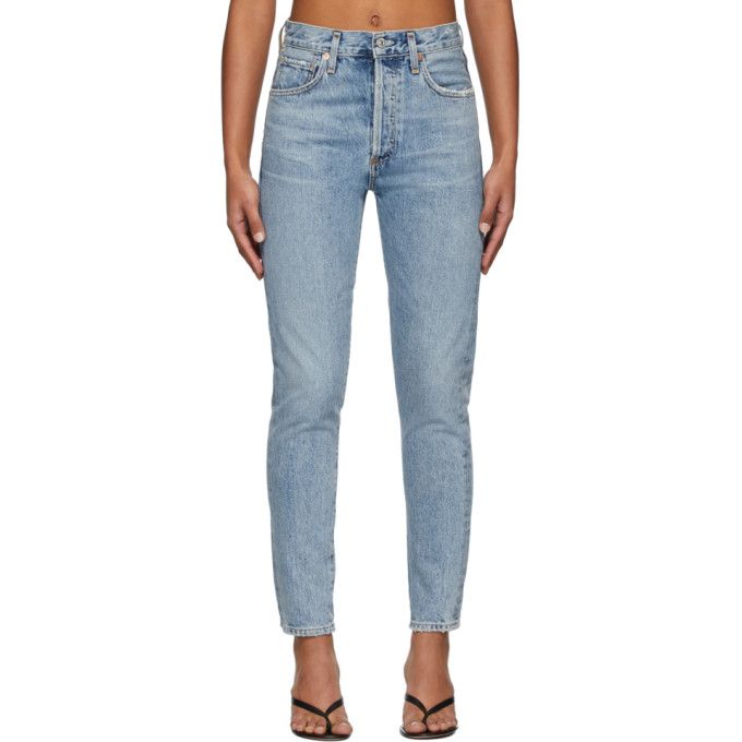 Buy Citizens Of Humanity Blue Liya High Rise Classic Fit Jeans At Goxip