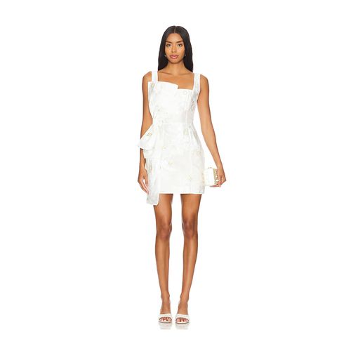 octavia midi dress in ivory & gold elliatt Gold satin lace long prom dress, long sleeve evening dress – shdress