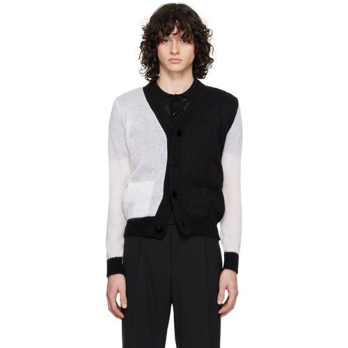 Ernest W. Baker Black & White Colorblock Cardigan for Men