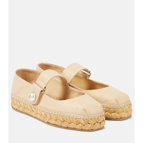 Jimmy Choo Dellena 100 Leather-Trimmed Espadrilles for Women