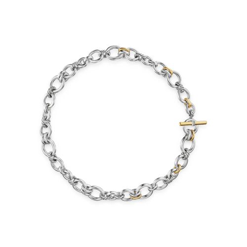 David Yurman 18K Yellow Gold And Sterling Silver DY Mercer® Petite