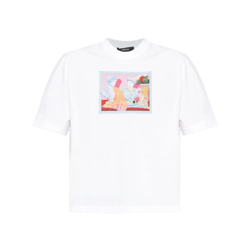 Versace Graphic-Print T-Shirt White for Men