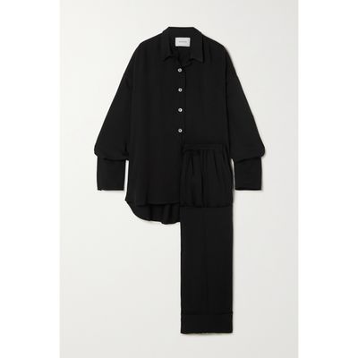 SLEEPER | Sleeper - Crepe Pajama Set - Black - One Size | Goxip