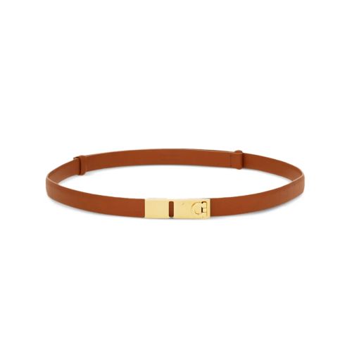 SALVATORE FERRAGAMO Hug Leather Skinny Belt for Women