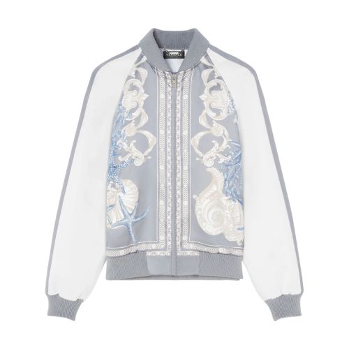 Versace Barocco Sea Varsity Jacket Blue for Women