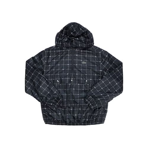 Supreme LACOSTE Reflective Grid Nylon Anorak Black for Men