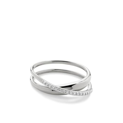 Monica Vinader Sterling Silver And Diamond Nura Wrap Ring for Women