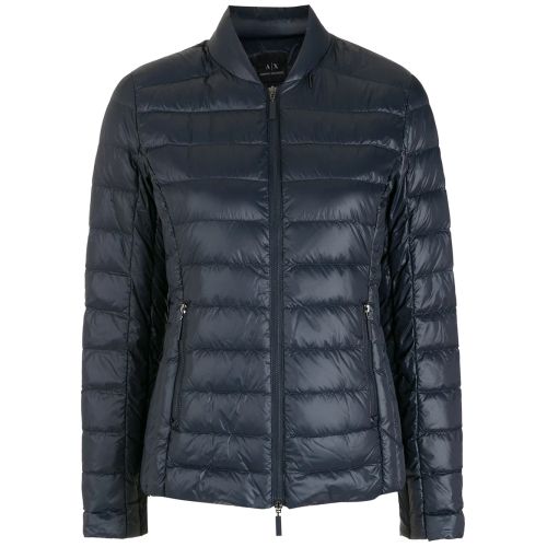 Armani Exchange Men'S Nylon Down Padded Jacket Navy/Melange Grey