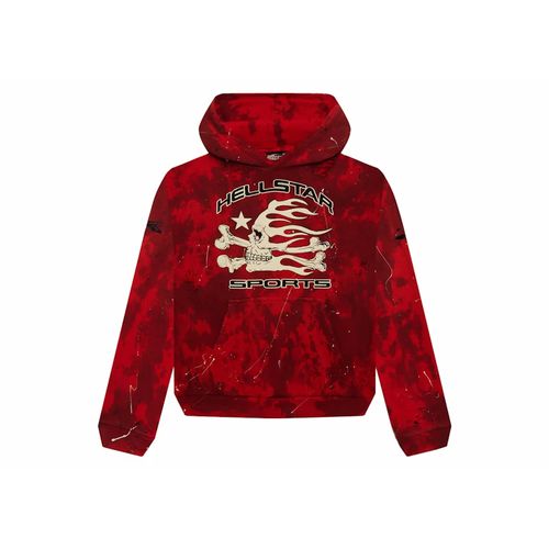 Hellstar Sports Tie-Dye Skull Hoodie Red for Men