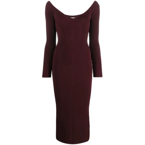 KHAITE - Beth Ribbed-Knit Midi Dress - Black for Women