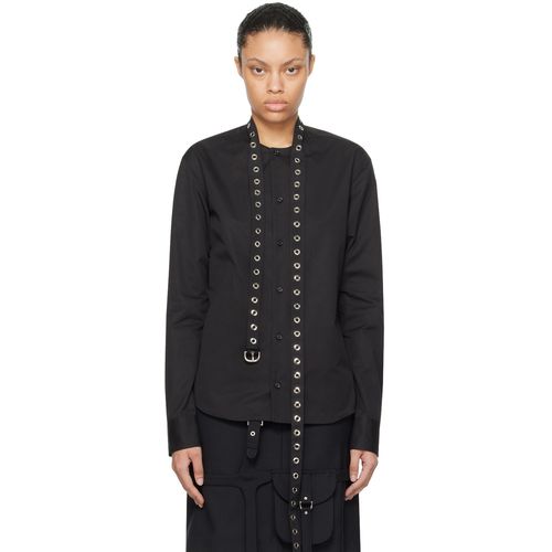 Off-White Black Cross Belt Shirt for Women