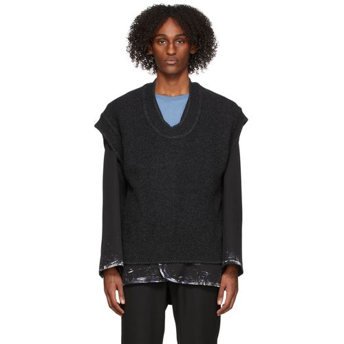 ADER Error Black Joyce Knit Vest for Men