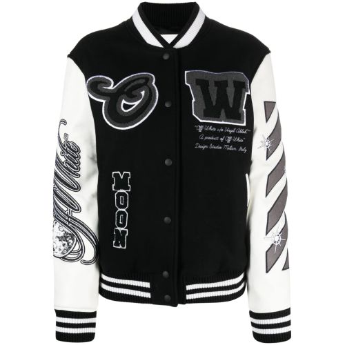 Off-White Meteor Moon Bomber Jacket Black for Women