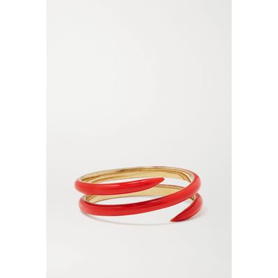 ALISON LOU | Alison Lou - Coil 14-Karat Gold And Enamel Ring - 6 | Goxip