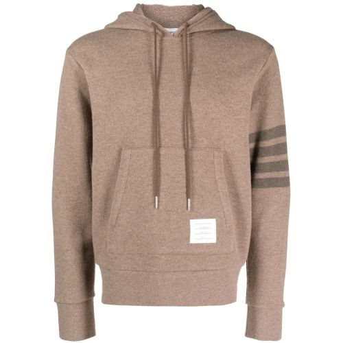 Thom Browne Striped Knitted Hoodie Grey for Men - Main Image