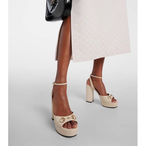 Gucci Horsebit Leather Platform Sandals for ผู้หญิง