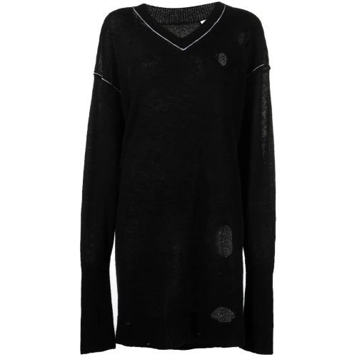farfetch maison margiela distressed sweater