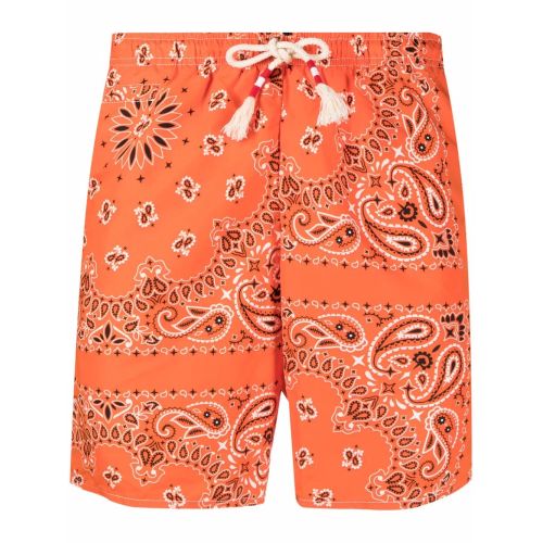 MC2 Saint Barth Bandana-Print Swim Shorts Orange for Men