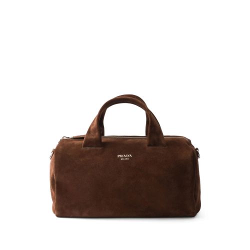 Prada Suede Duffle Bag Brown for Women
