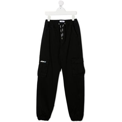 Black cotton elasticated waist trousers Clearance
