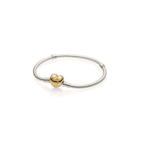 Pandora Moments Silver Heart Clasp Bracelet for Women
