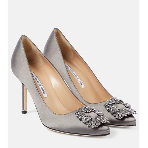 Manolo Blahnik Hangisi 90 Embellished Satin Pumps