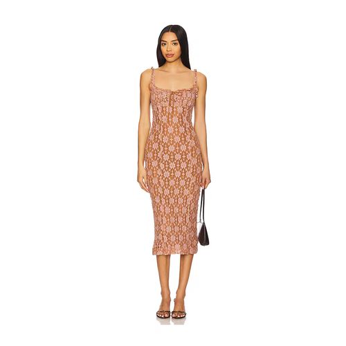 free people brown lace dress THE TINY BIG SISTER Buttoned fake suede dress main image 0