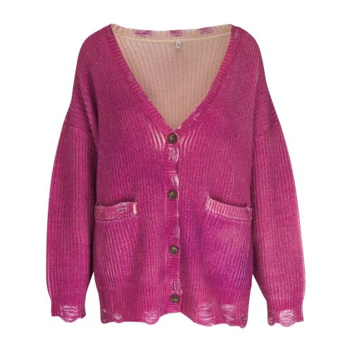 R13 Bleached-Effect Cardigan Pink for Women