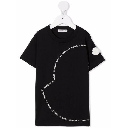 Moncler Enfant Logo-Print Short-Sleeved T-Shirt Black