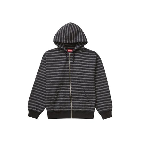 Supreme-Brushed-Zip-Up-Hooded-  