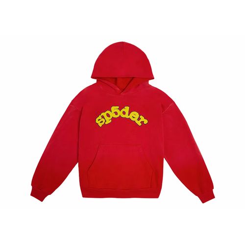 Sp5der Atlanta Zip Up Hoodie Red