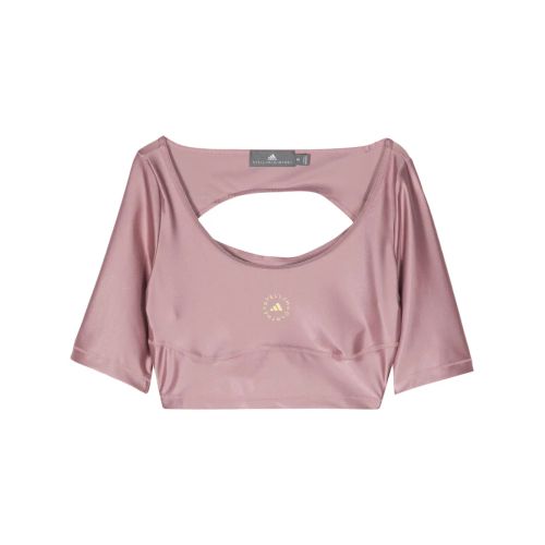Adidas By Stella McCartney Logo-Appliqué Cropped T-Shirt Pink