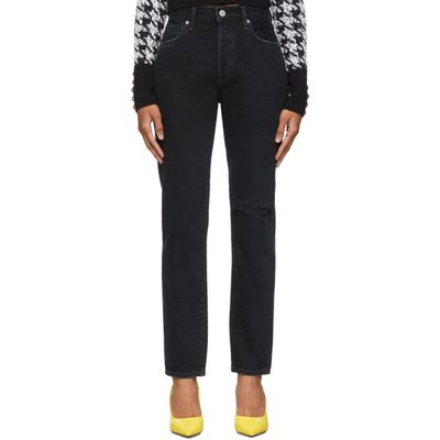 Buy Citizens Of Humanity Black Liya High Rise Classic Fit Jeans At Goxip