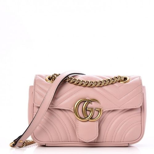 Gucci GG Marmont Shoulder Bag Matelasse Mini Light Pink