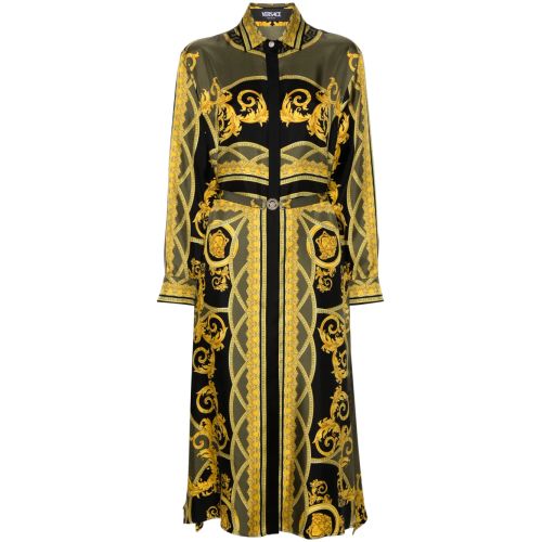 Versace La Coupe Des Dieux Silk Shirt Dress - Black for Women