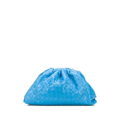 Buy Bottega Veneta The Pouch Intrecciato Bag Blue At Goxip