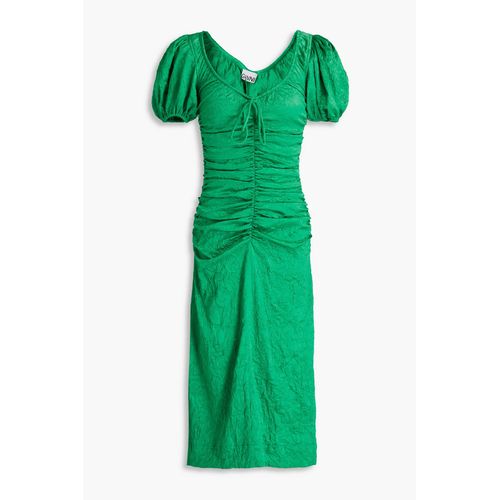 GANNI - Satin-Jacquard Midi Dress - Green - EU 32 for Women