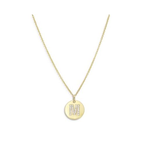 Zoe Lev 14K Yellow Gold Large Nail Initial Necklace, 18 for Women