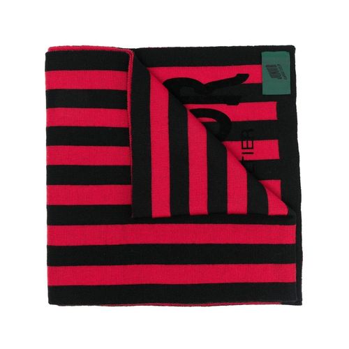 Jean Paul Gaultier Tartan Virgin Wool Scarf Red for Women